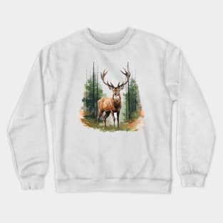 Deer And Forest Crewneck Sweatshirt